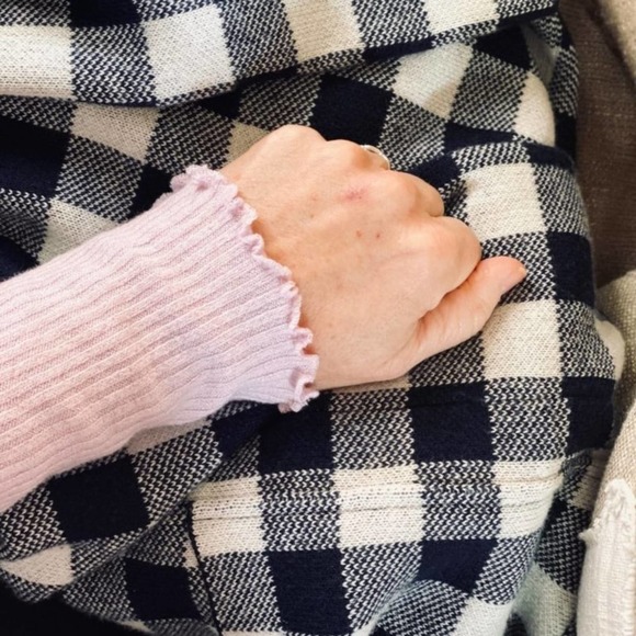 J.Crew Button-shoulder Ribbed Turtleneck Lilac XS - Picture 4 of 7